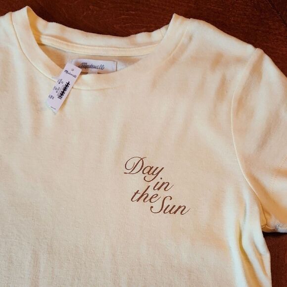Madewell Day in the Sun Graphic Short Sleeve Lightweight Cotton Tee, XS, Yellow - Picture 4 of 9
